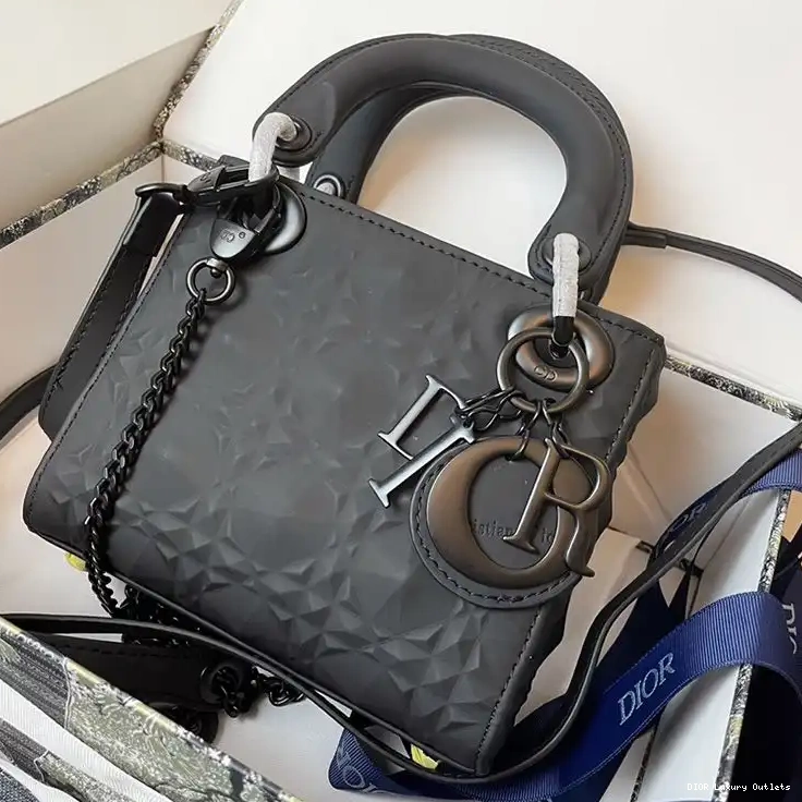Ultramatte Cannage Black Mini Calfskin Bag Lady Dior Frosted 0509 Luxury